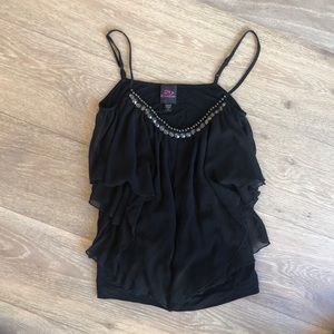 2b by bebe Black flowy top with studs & beads